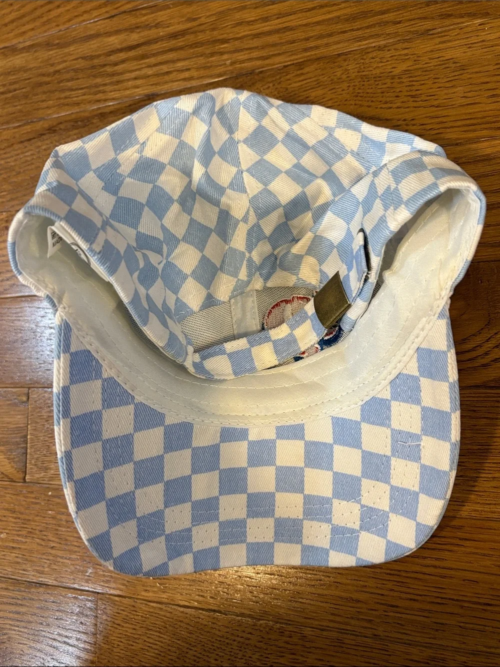 Light Blue & White Checkered Baseball Hat “Dip” Bar Shampoo One Size Adjustable